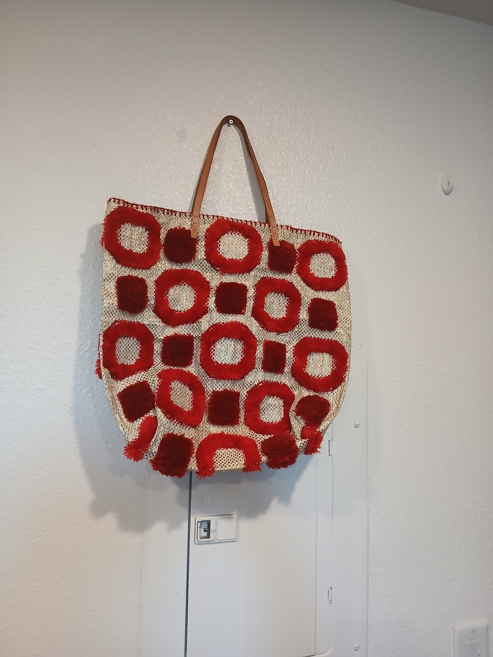 $220 enshallahrecycled bag - gold/red